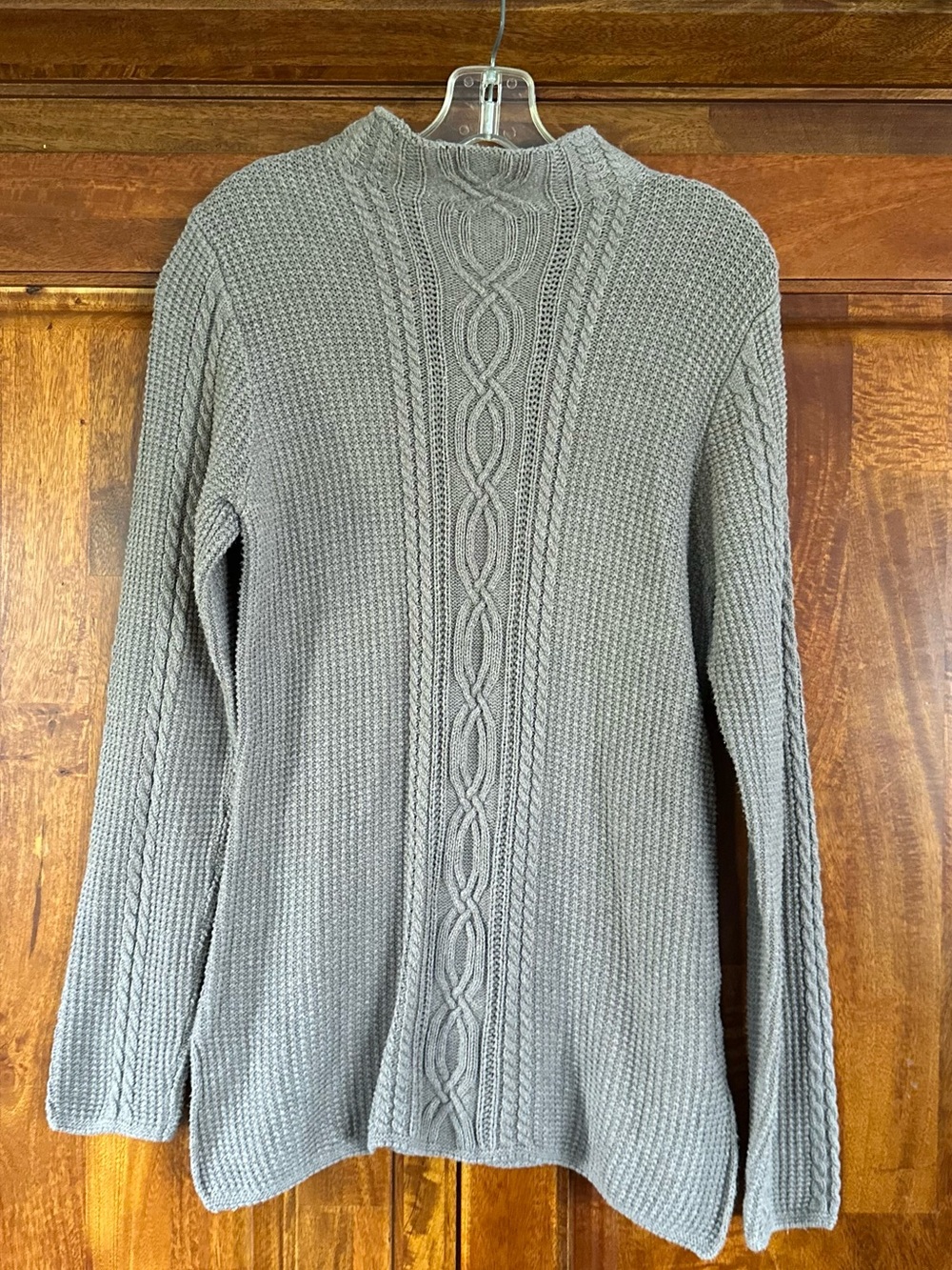 JEANNE PIERRE Taupe Knit Cotton Sweater - M